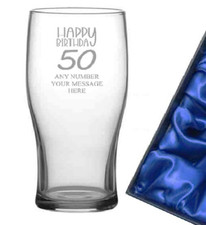 Engraved Pint Glass Happy Birthday 18th 21st 30th 40 50  Gift Any Age Message 6