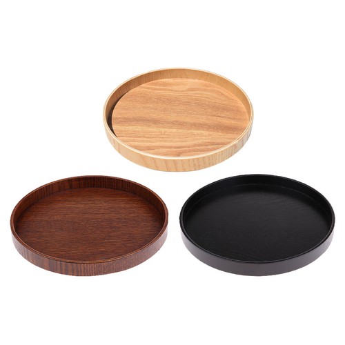 Round wooden plate serving - round,