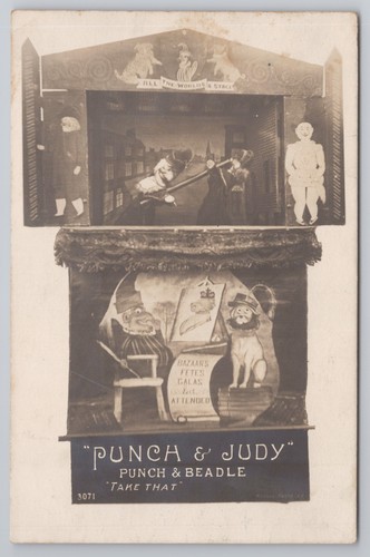 Postcard rppc punch judy - postcard,