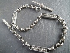 Antique Silver Plated Fancy Link Albert Pocket Watch Chain  31cm  12.25"  Long