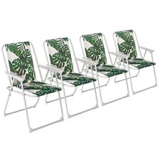 4x Folding Metal Beach Chairs