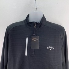 Callaway Men’s Grey Textured 1/4 Zip long sleeve Mid Layer Golf Top Size M-XXL