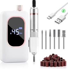 Electric Nail File, Nail Drill Pro Rechargeable 4000Mah with 8 Hour Runtime, 450