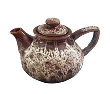 Fosters Pottery Brown Glazed Teapot Honeycombe. Excellent