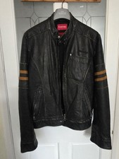 Vintage Firetrap Mens Leather Biker Jacket