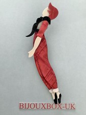LEA STEIN TENNIS WOMAN BROOCH