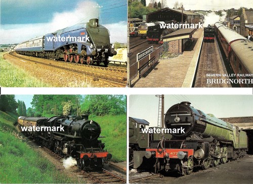 Railway locomotive postcard - railway,
