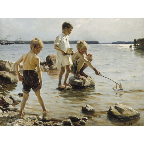 Albert edelfelt boys playing - boys,
