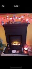Barcelona Black Fascia Electric Fire, Surround & Granite hearth Very Good