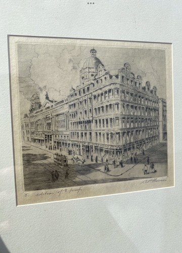 Antique framed proof - proof, signed