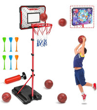 Basketball Hoop - Kids Basketball Hoop and Stand with 3 Balls, Dartboard