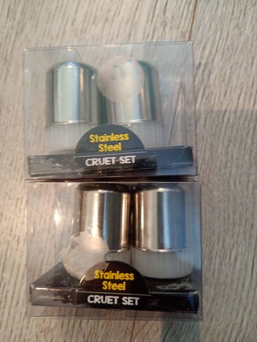 Stainless steel cruet set - steel,