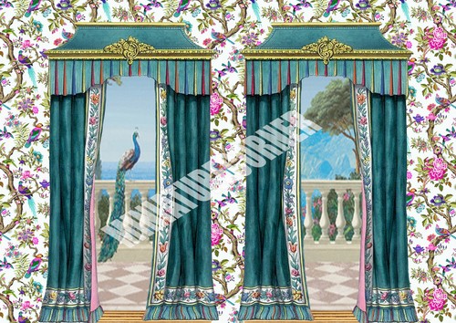 Dolls house wallpaper birds - dolls,
