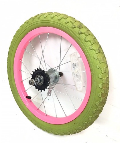 Bicycle rear pink wheel - 16",