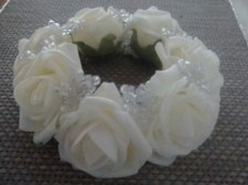 Set Of 6 ivory rose flower &