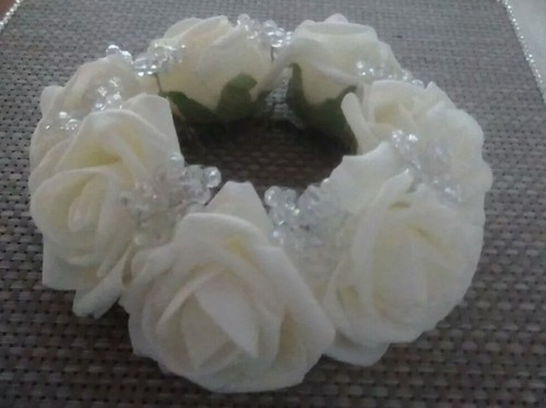 Ivory rose flower ab bead - ivory,
