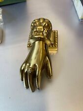 BRASS DOOR KNOCK KNOCKER KING HAND. EASY FIXING. ORIGINAL BLACK COUNTRY BOX