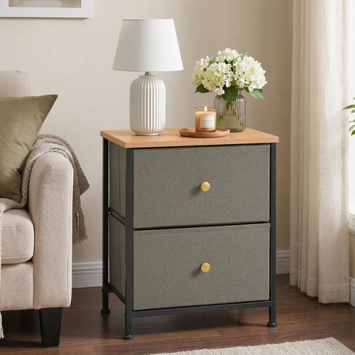 Double drawer bedside table - double,