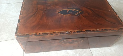 Antique inlaid wooden writing - ,