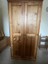 IKEA Pine Baby/Child Wardrobe Hanging Space Shelves Double Door