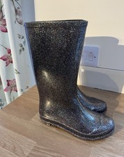 #1 GEORGE silver coloured mix wellie boots, JUNIOR SIZE 1 , waterproof wellies