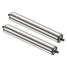 2 Pack Stainless Steel Gravity Conveyor Roller 3.5" Diameter 22" Length, Silver