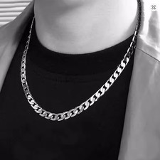 Mens Chain Necklace Silver -