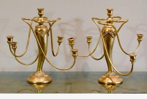 Pair french gilt brass - pair,