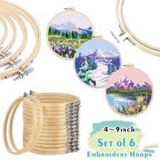 6X Bamboo Embroidery Hoop -