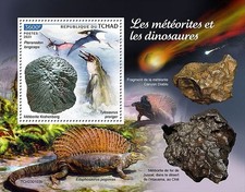 METEORITES & DINOSAURS Space Rocks Geology MNH 1v-Stamp Sheet #6 (2023 Chad)