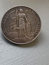 Edward VII One Florin / Two Shillings 1903 COIN,Pin brooch