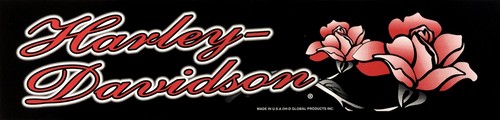 Harley davidson sticker roses - sticker,