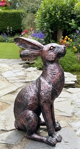 Bronze garden hare - bronze, ornaments