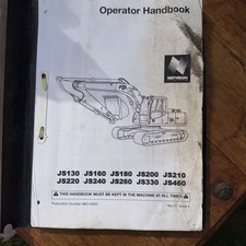 JCB JS 130 JS160 JS180 JS200 JS210 JS220 JS240 JS260 JS330 JS460 Operator Book