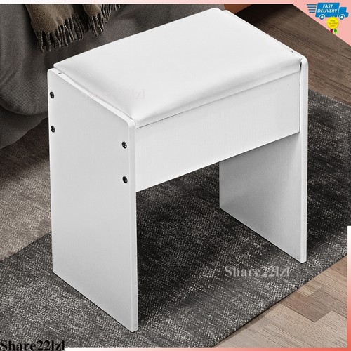 White dressing table stool - white,