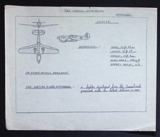 Original WWII Aircraft Recognition Drawing – Curtiss P-40D Kittyhawk Fighter
