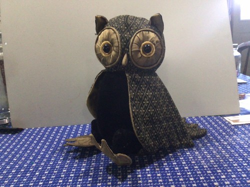 Weighted stuffed owl - stuffed, doorstop