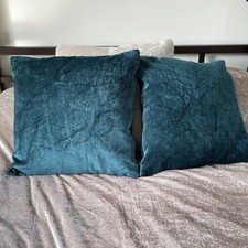 M&S Teal Velour Cushions x2