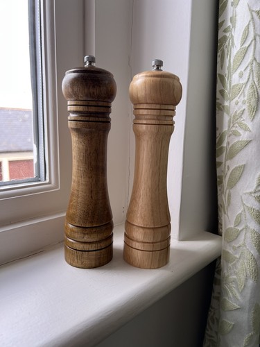 Wooden salt pepper mill - wooden,