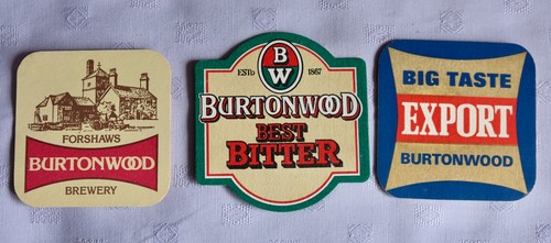 Vintage beer mats burtonwood - beer,