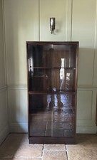 Vintage Mid Century Mahogany Glazed Display China Bookcase Kitchen Cabinet