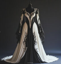 Gothic Victorian Wedding Dresses Fariy Long Sleeve Corset Medieval Bridal Gown