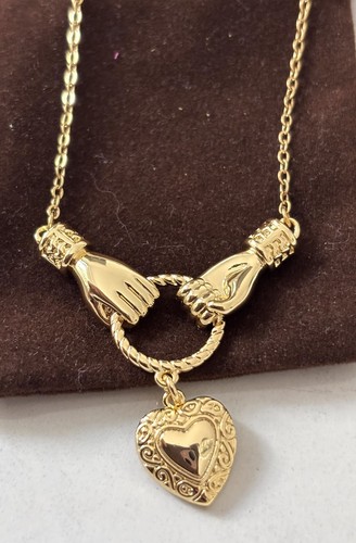 Gold plated claddagh heart - gold,