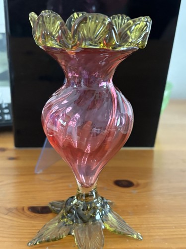 Vintage pink amber art glass - vintage,