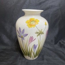 Large 29cm High Nuova Ceramica Vicenza Vase Hand Painted Flowers 
