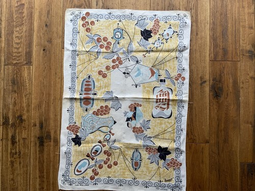 Vintage linen tea towel - vintage,