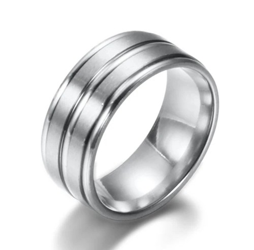 Mens silver 8mm stainless - silver,