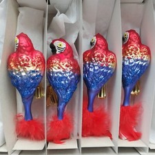 Czech glass parrot Christmas