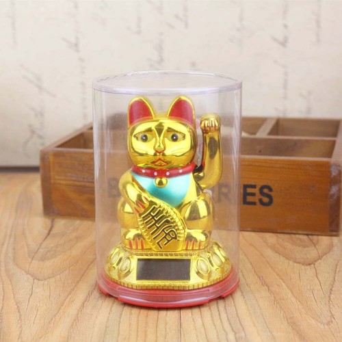 Lucky cat gold waving solar - lucky,