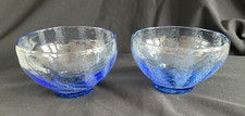 2 x PORTMEIRION Glass Beachcomber Sea Urchin Blue  bowls 13.5 cms